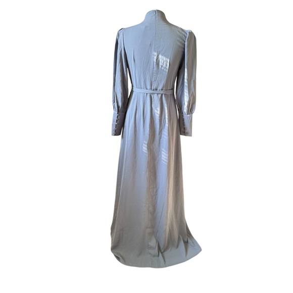 LAMEERA Mint Gray Maxi Dress Long Sleeve High Neck Womens Small NWT - Picture 2 of 7